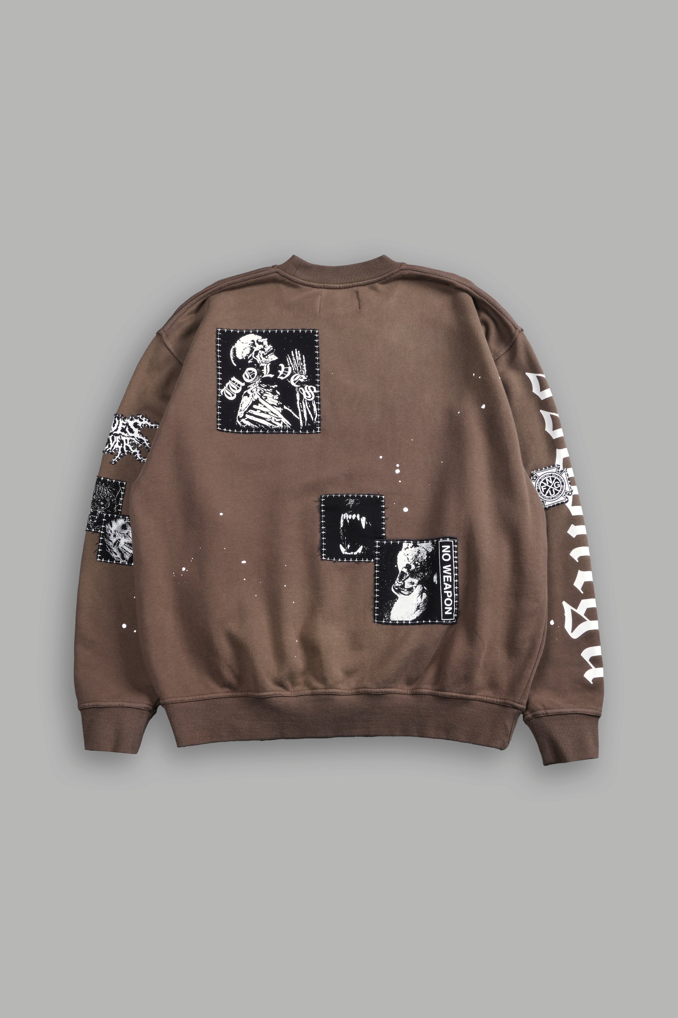 Stitched In London Unisex Crewneck in Desert Dust Vandal Wash