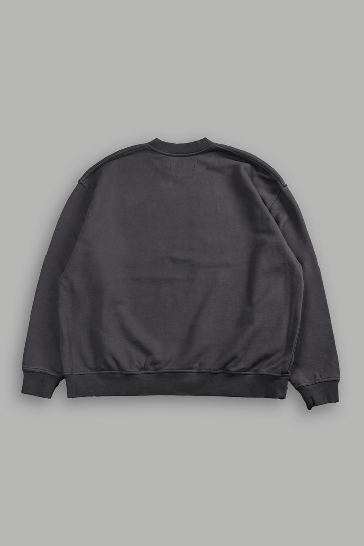 Wolves Gym V2 Grunge Oversized London Crewneck in Wolf Gray