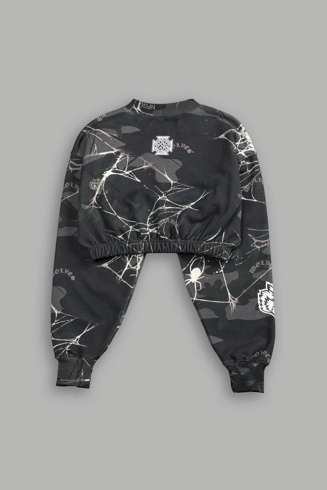 Darc Web "Gwen" (Cropped) Crewneck in Spider Camo