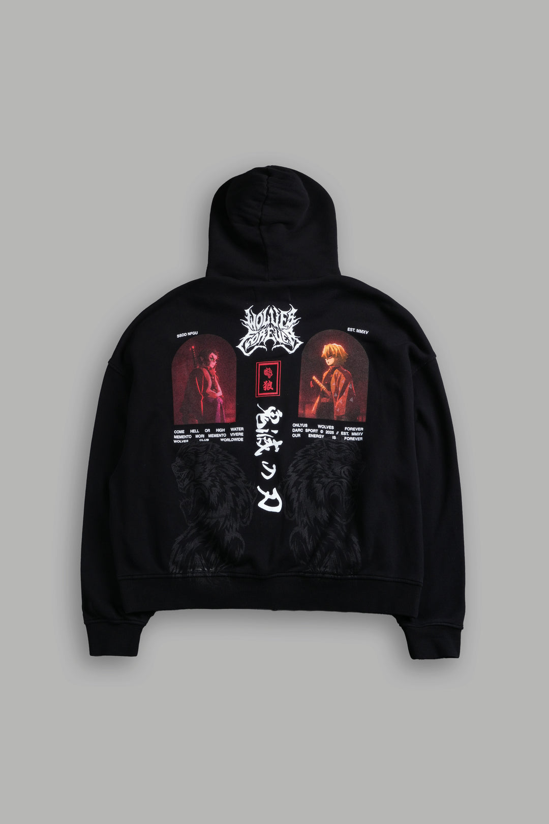 Stand-Off Vex Double Zip Hoodie in Black