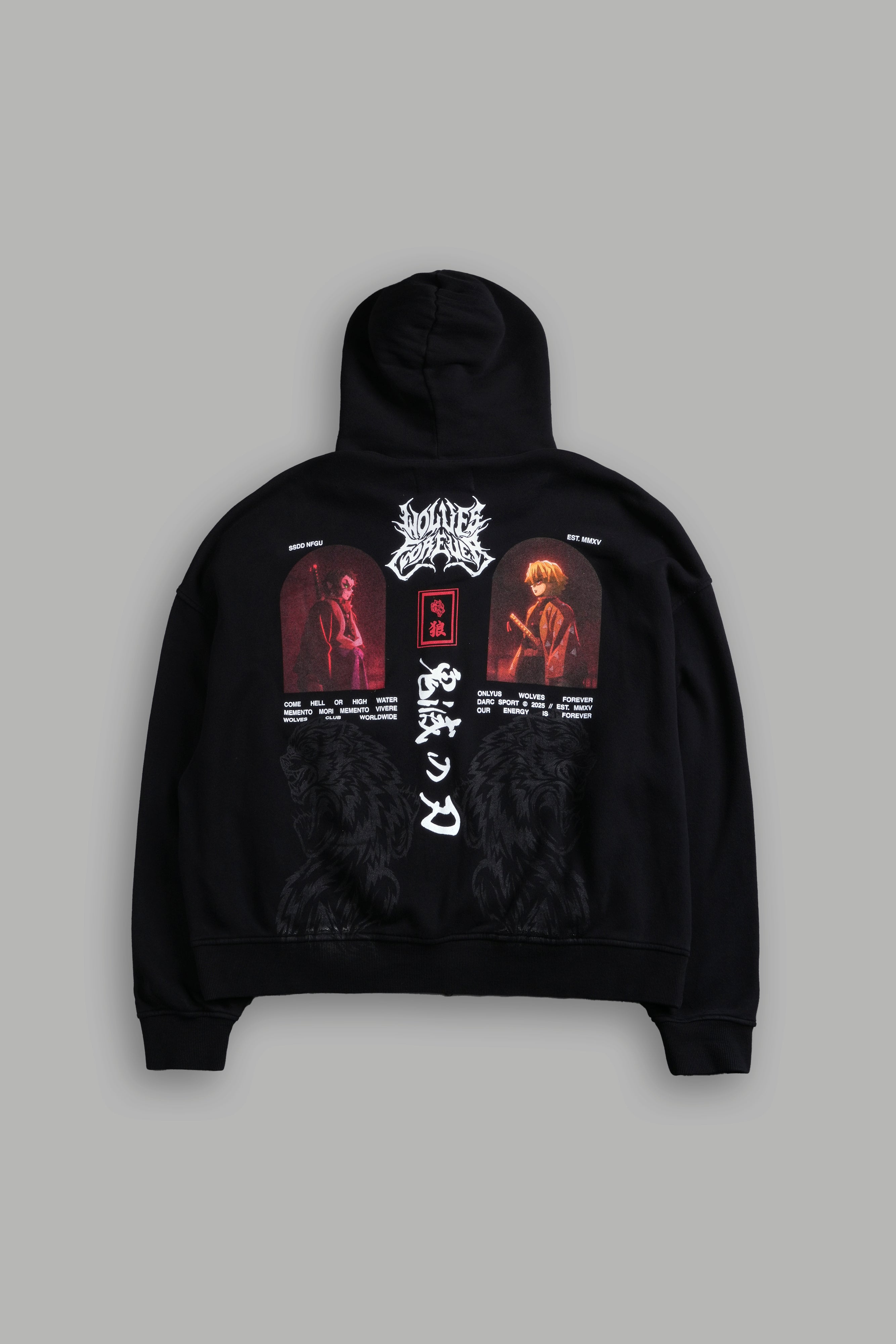 Stand-Off Vex Double Zip Hoodie in Black