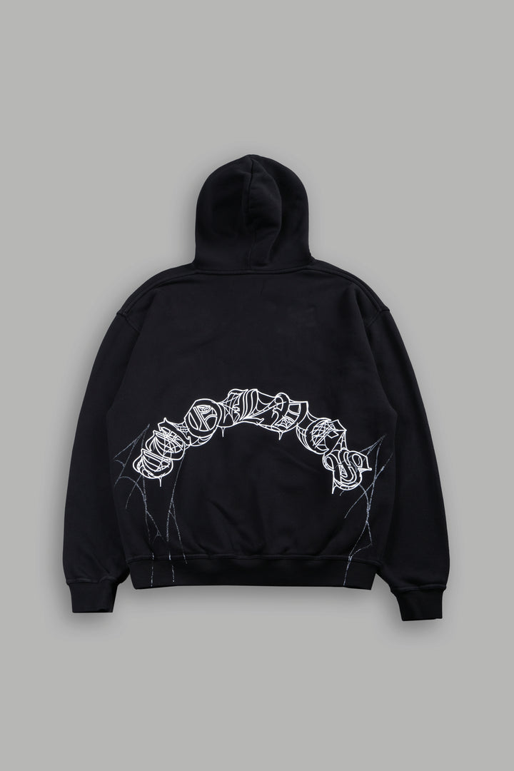 Web Of Darkness Bishop Hoodie in Black