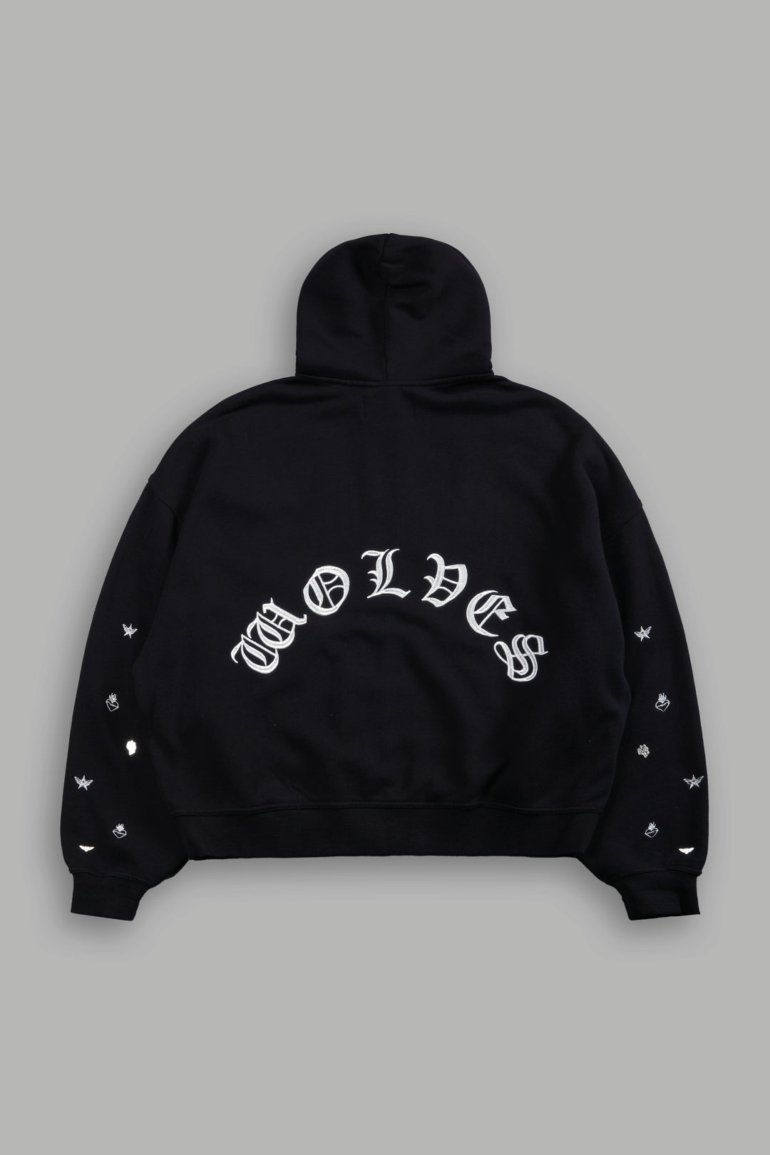 Verona Noir Vex Double Zip Hoodie in Black