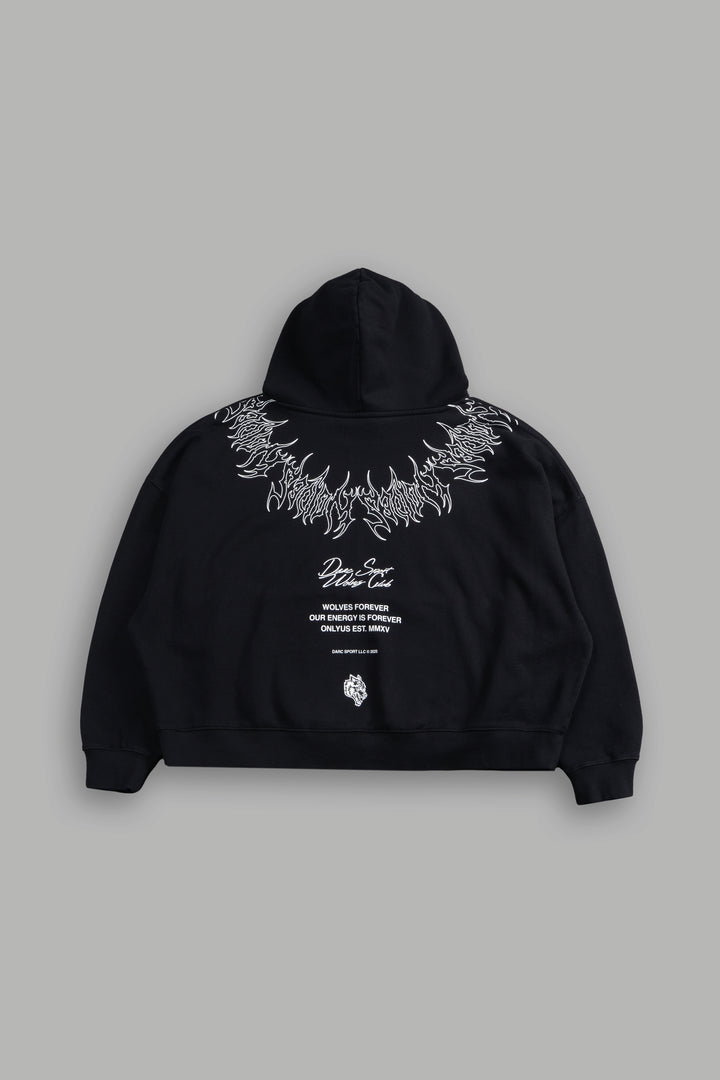 Hesh Core Grunge "Gage Box Cut" Hoodie in Black