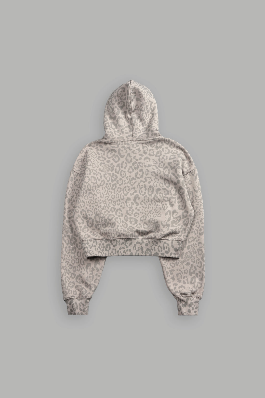 Forged From Iron Applique Owen Cropped Hoodie in Clay Leopard