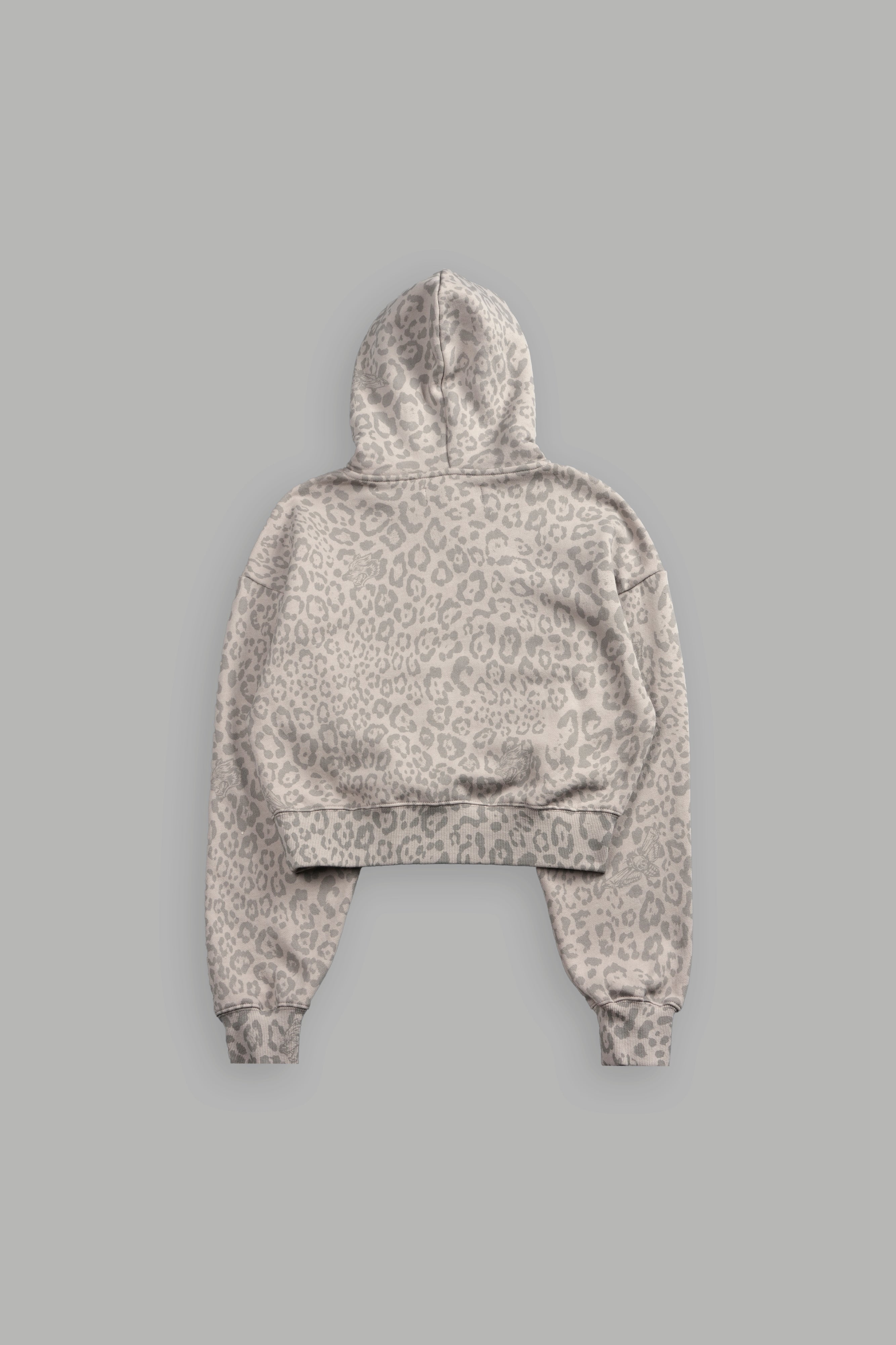 Forged From Iron Applique Owen Cropped Hoodie in Clay Leopard
