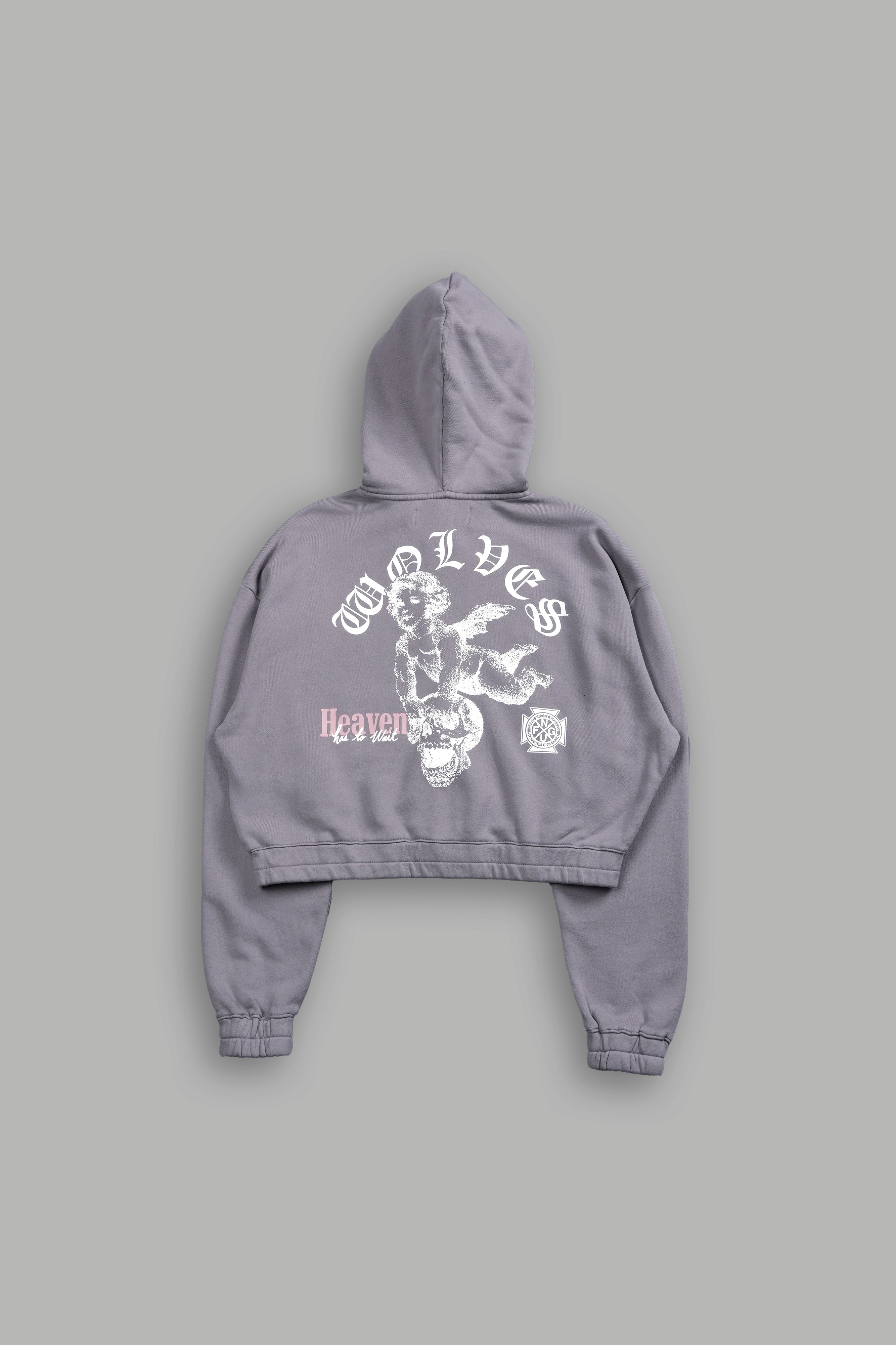 Guardian Cherub "Chambers" (Cropped) Zip Hoodie in Dove Gray