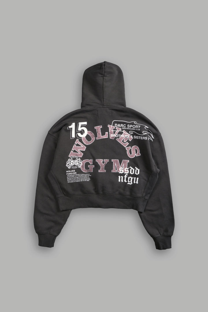 Wolves Gym V2 "Sage" Cropped Zip Hoodie in Wolf Gray