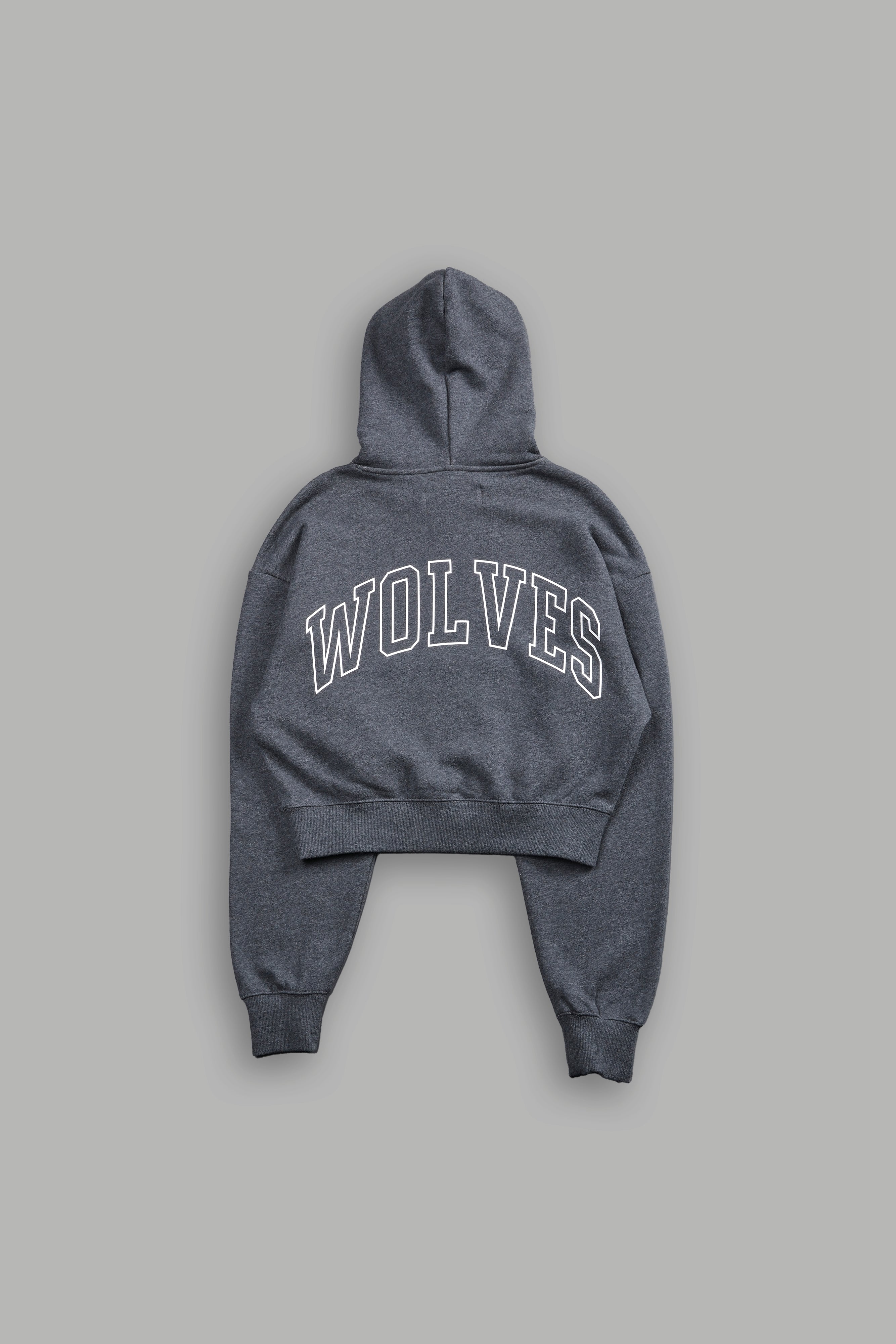 Powerhouse Wolves "Owen" (Cropped) Hoodie in Darc Heather Gray