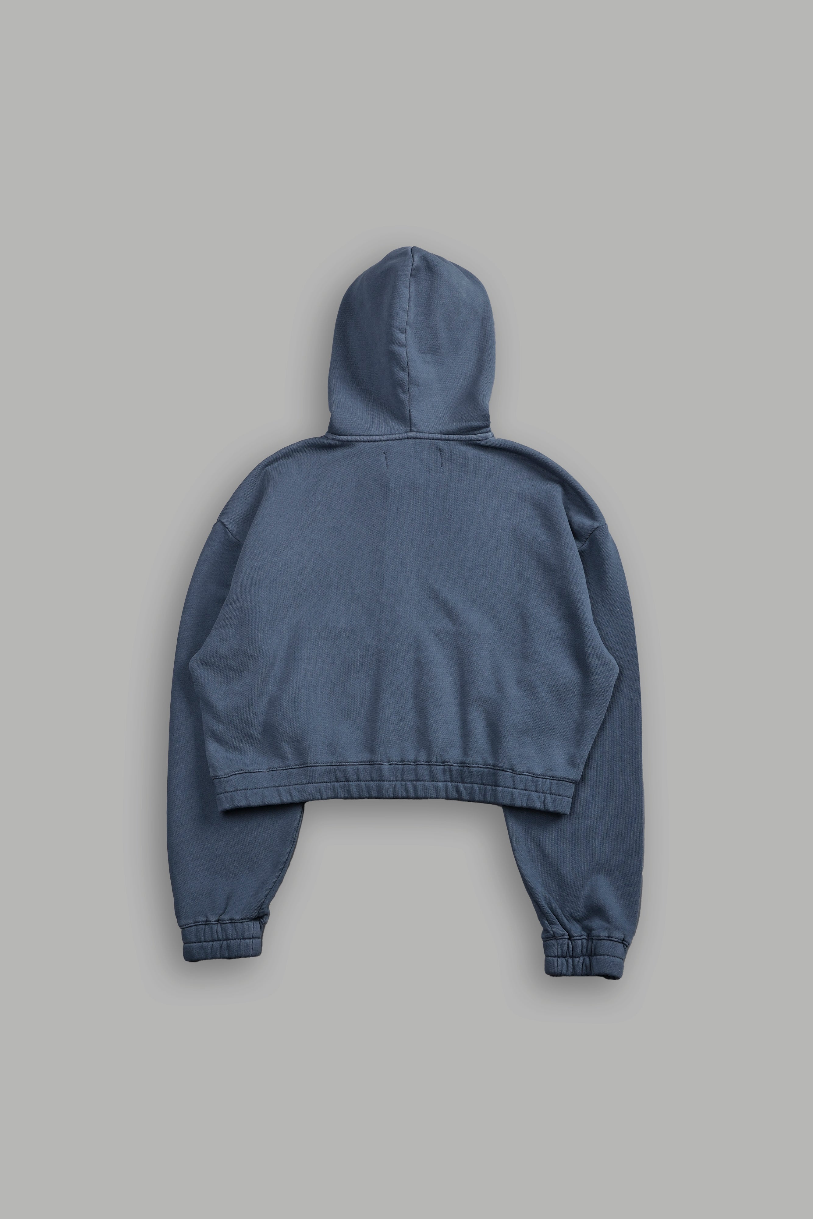 Pyramid V2 "Chambers" (Cropped) Zip Hoodie in Darc Blue