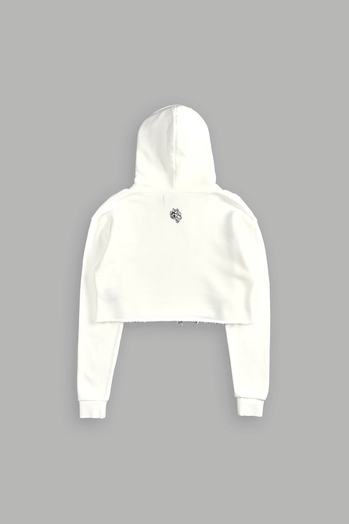 The Queen "Wyoming" (Cropped) Hoodie in Cream