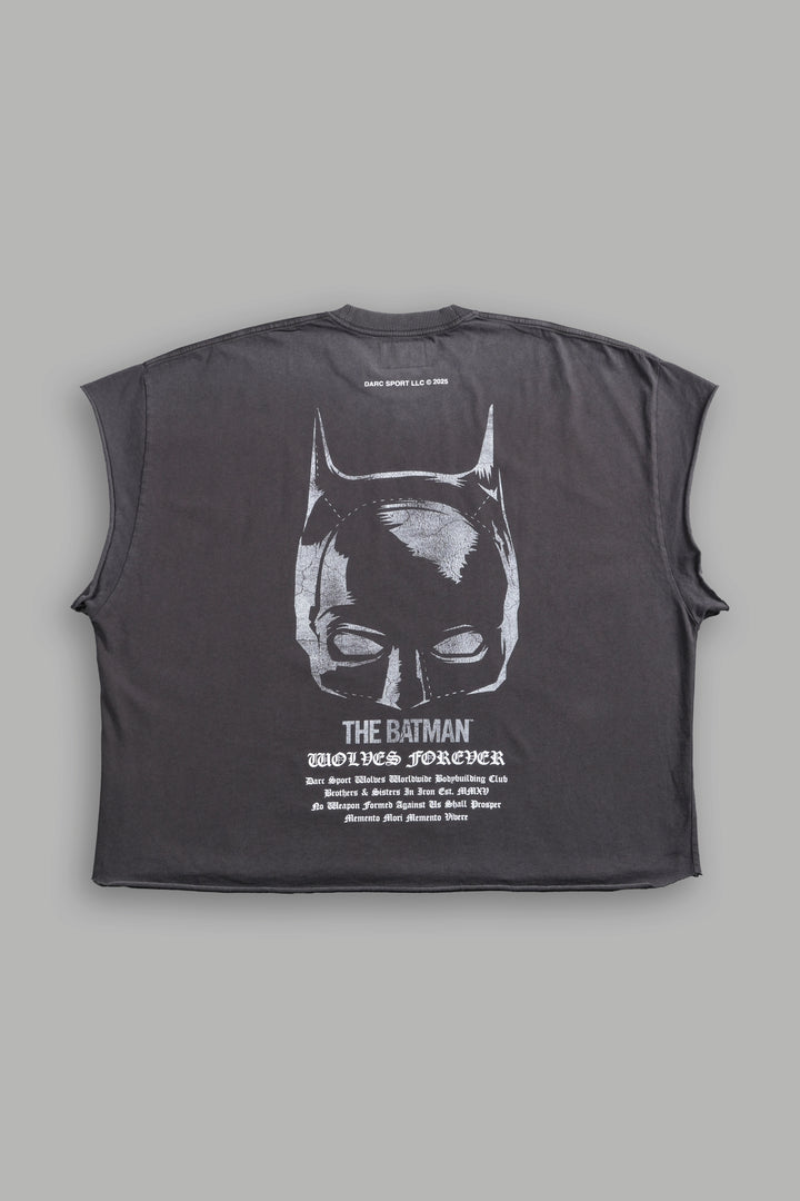 The Batman Forever Grunge Cut-Off Tee in Wolf Gray