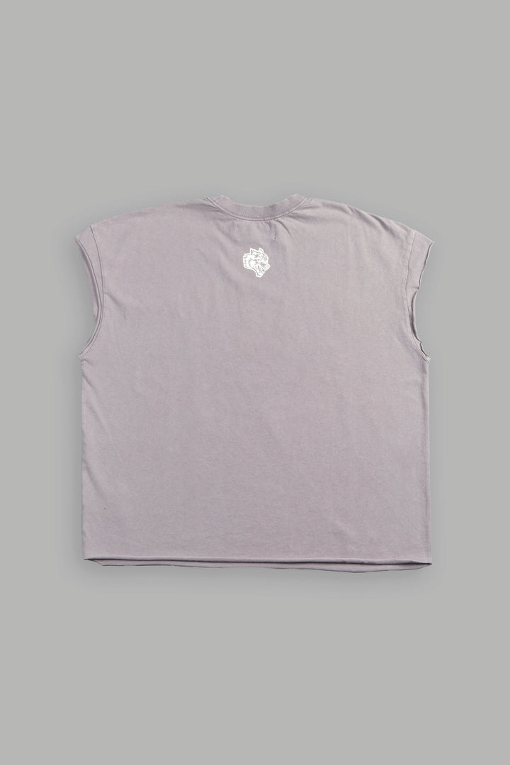 Ds Corazon Grunge Cut-Off Tee In Pale Gray