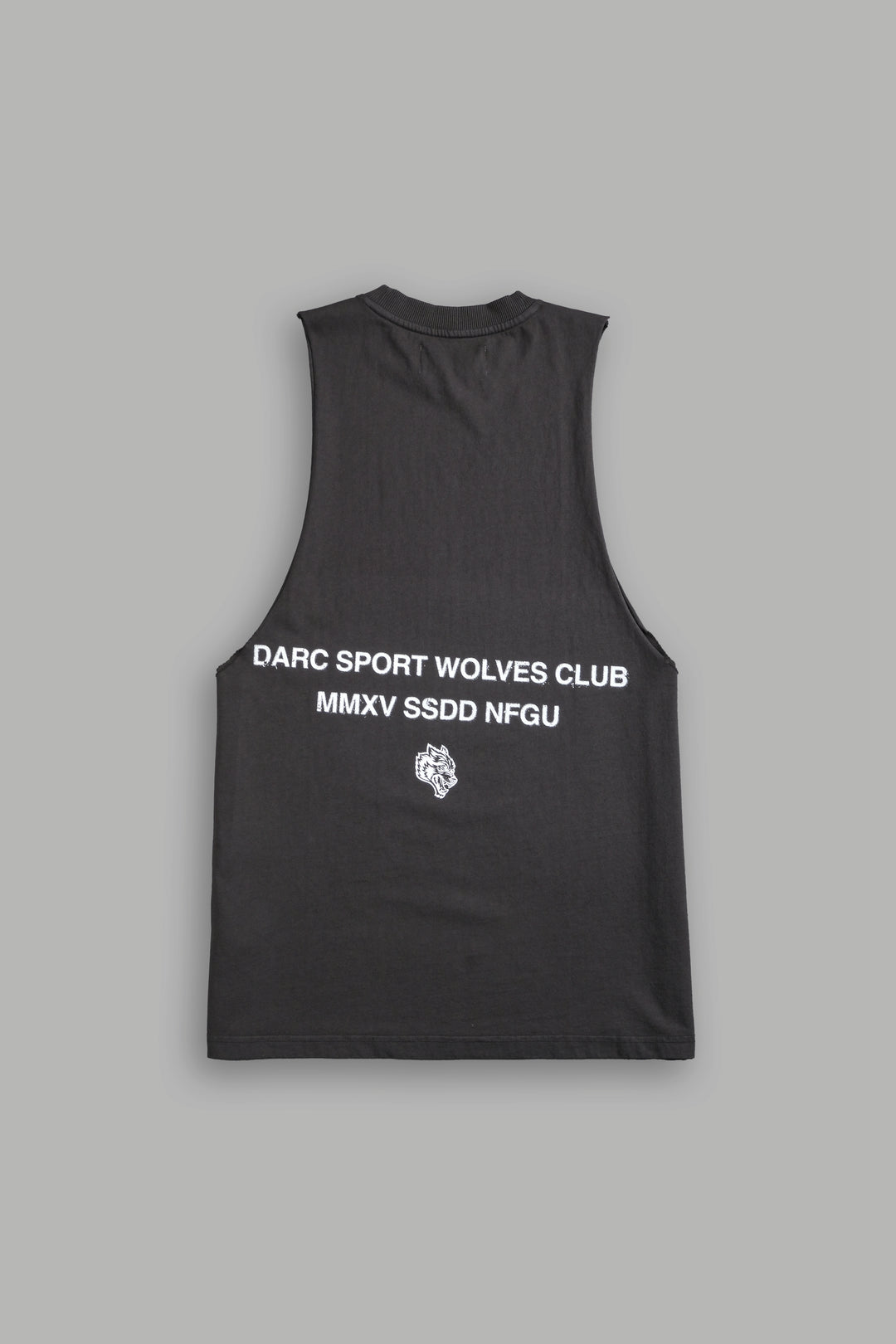 Corazon Sagrado Grunge "Tommy" Muscle Tee in Wolf Gray