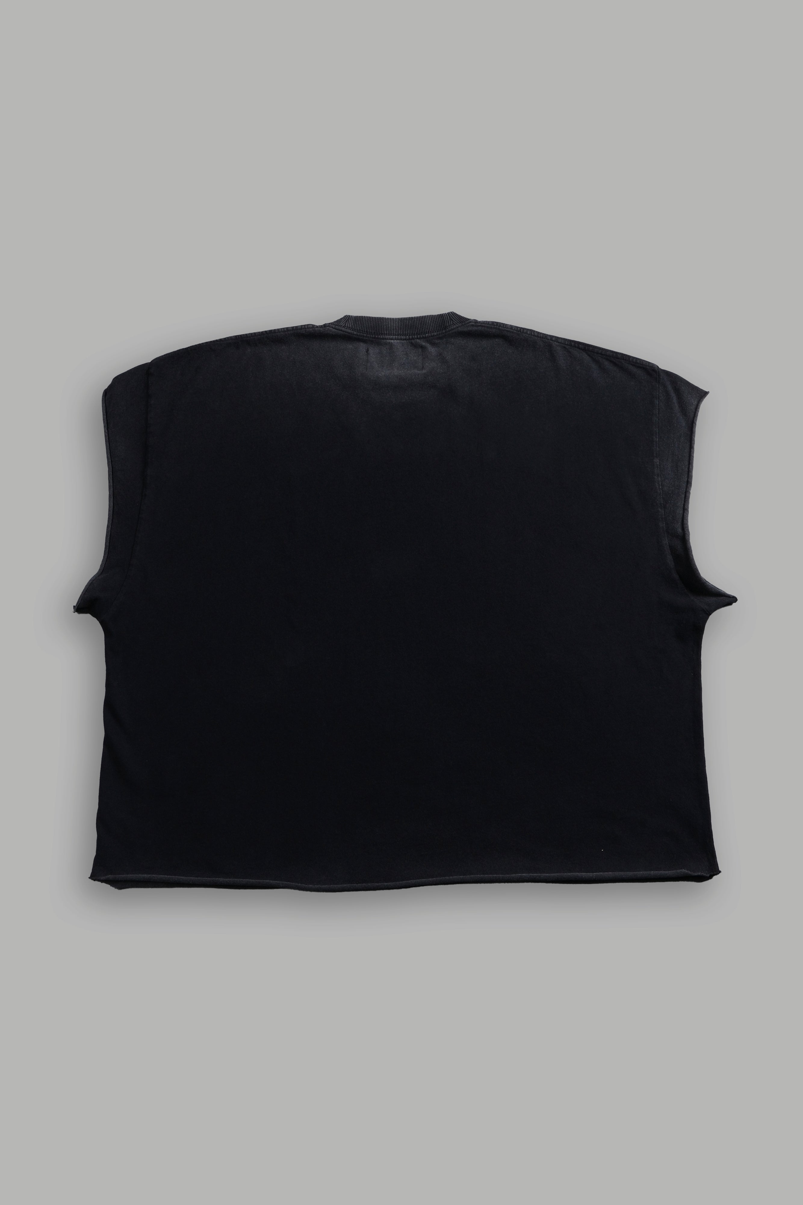 Iron Fire Grunge Cut-Off Tee in Black