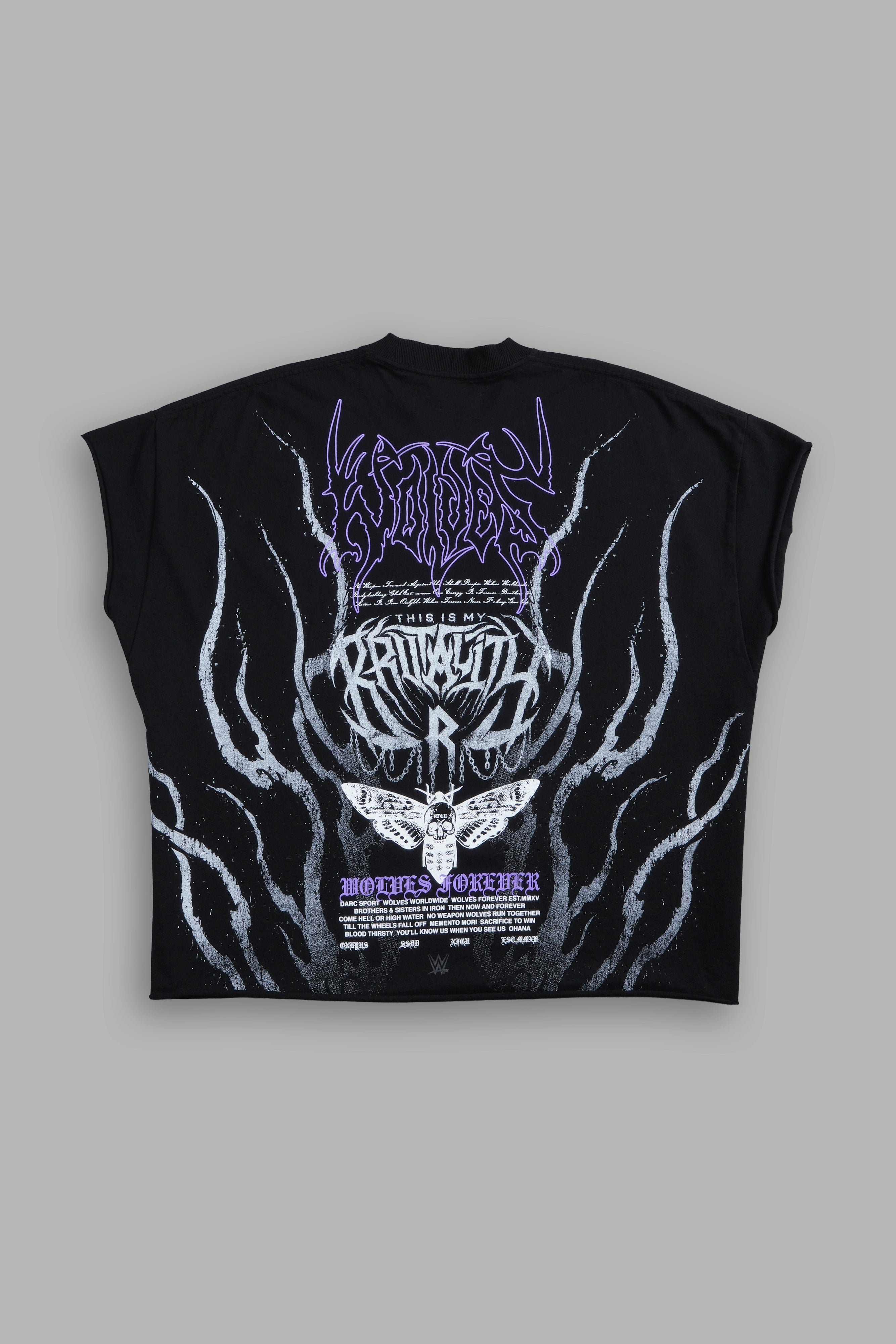 Brutality Grunge Cut-Off Tee in Black