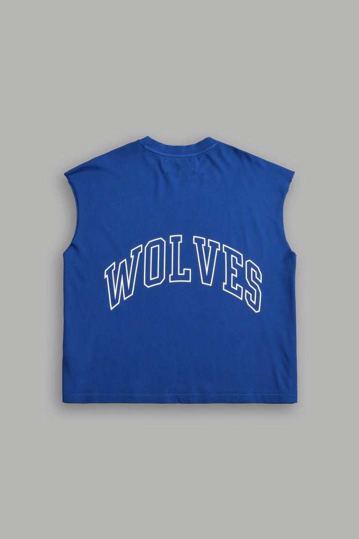 Powerhouse Wolves Premium "Box Cut" Muscle Tee in Darc Cobalt