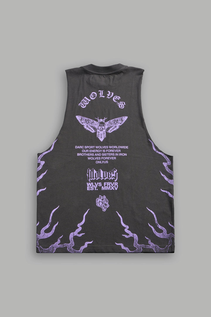 Wolves Never Back Down V2 Tommy Muscle Tee in Wolf Gray