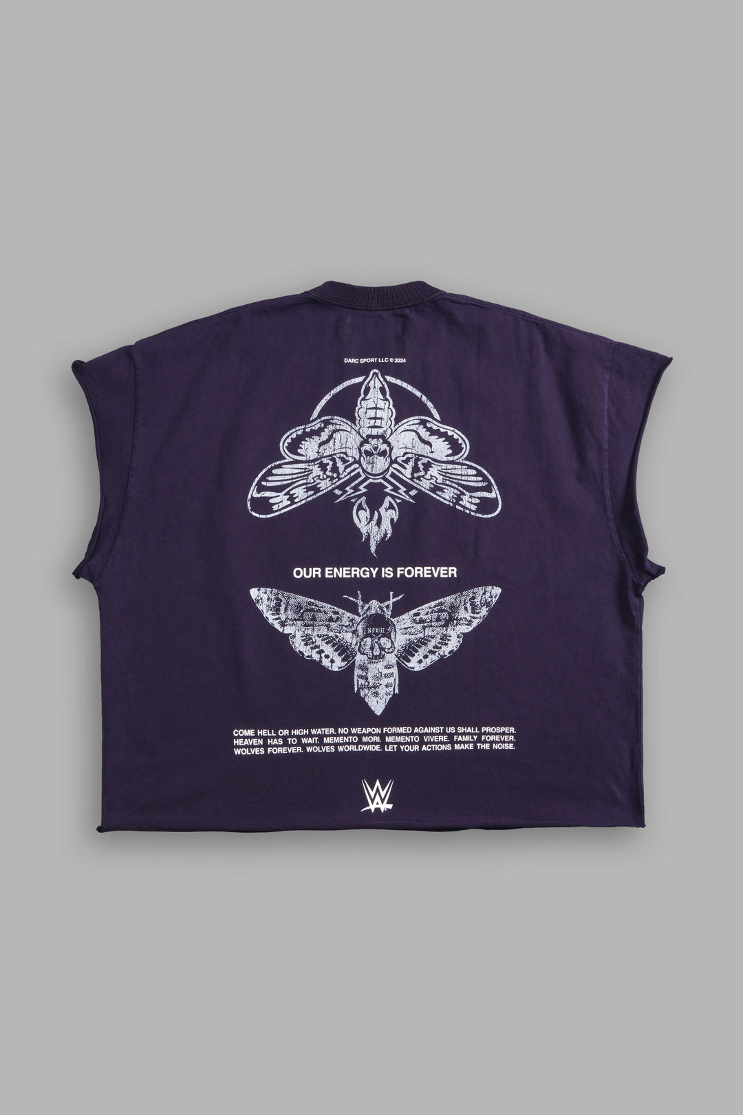 Moth Forever "Grunge" Cut Off Tee in Phantom Purple