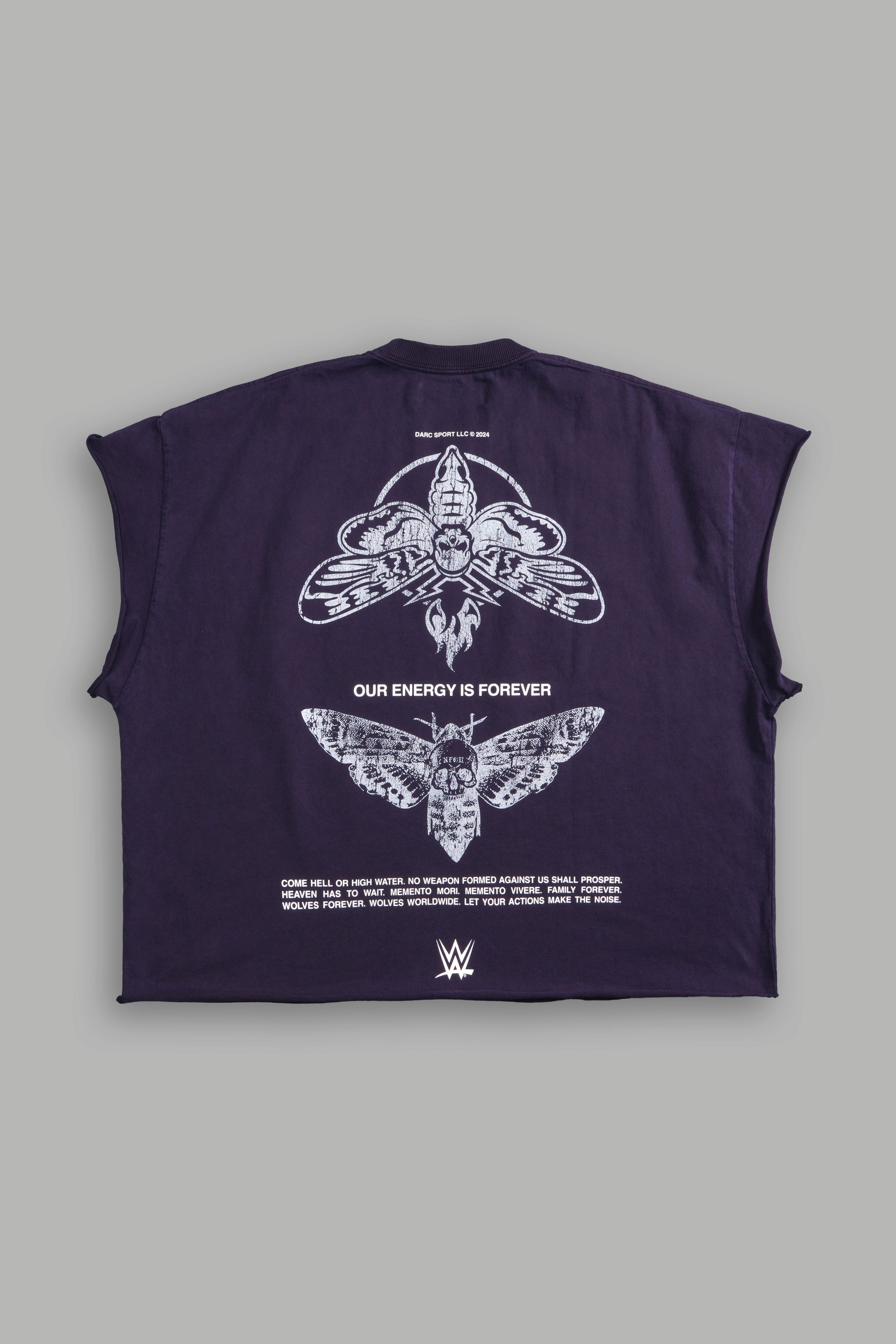 Moth Forever "Grunge" Cut Off Tee in Phantom Purple