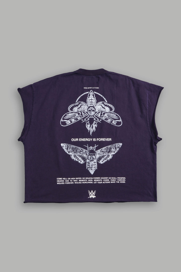 Moth Forever "Grunge" Cut Off Tee in Phantom Purple