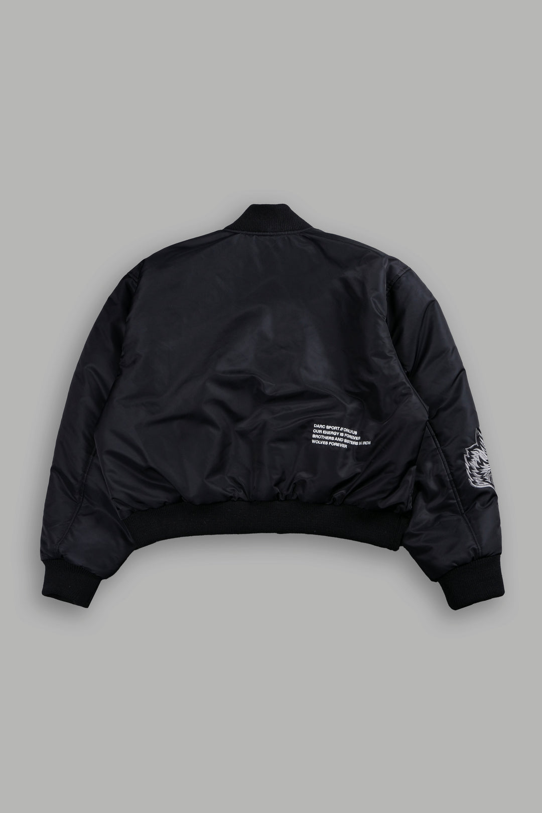 Darc Metal Cropped Remy Bomber Jacket in Black