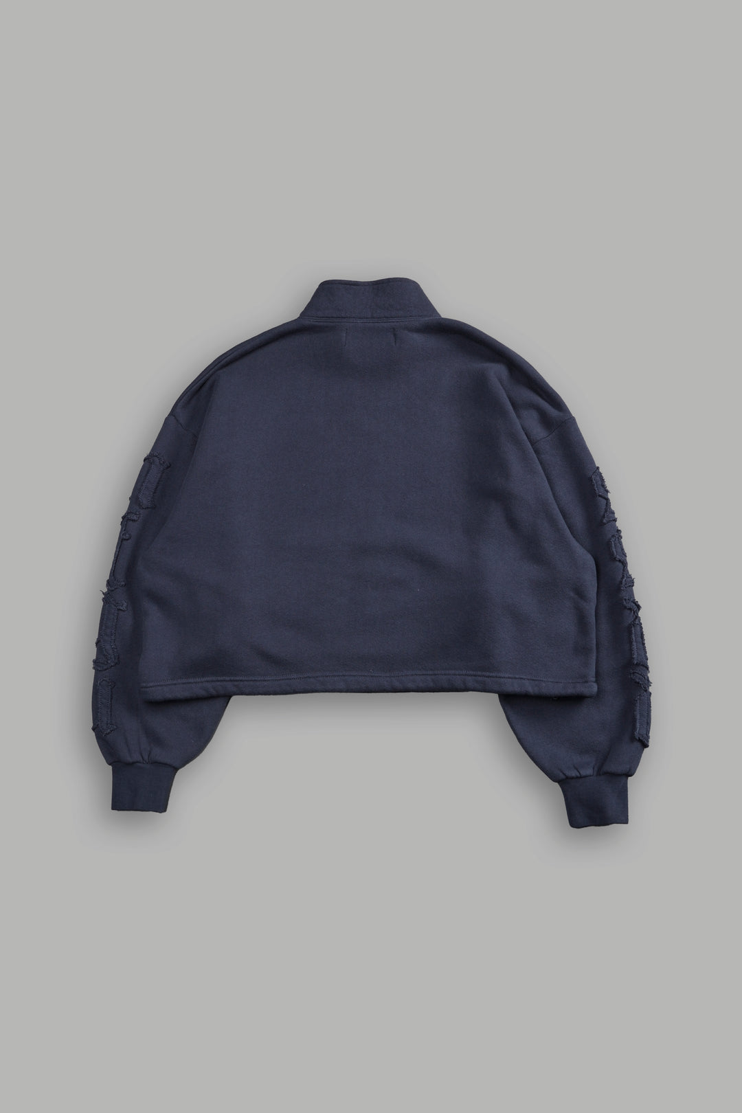 Our Mantra Appliqué Oversized "Everson" Mockneck in Midnight Blue