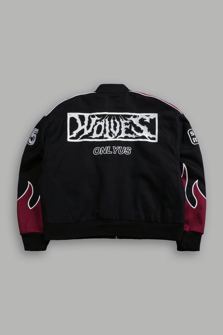Ride The Fire V2 Gordon Racing Jacket in Black/Oxblood