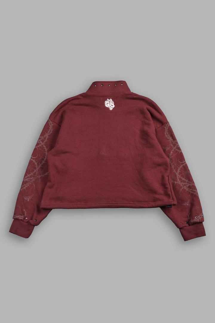 Hesh Chopper Thorns She Everson Mockneck Sweater In Oxblood