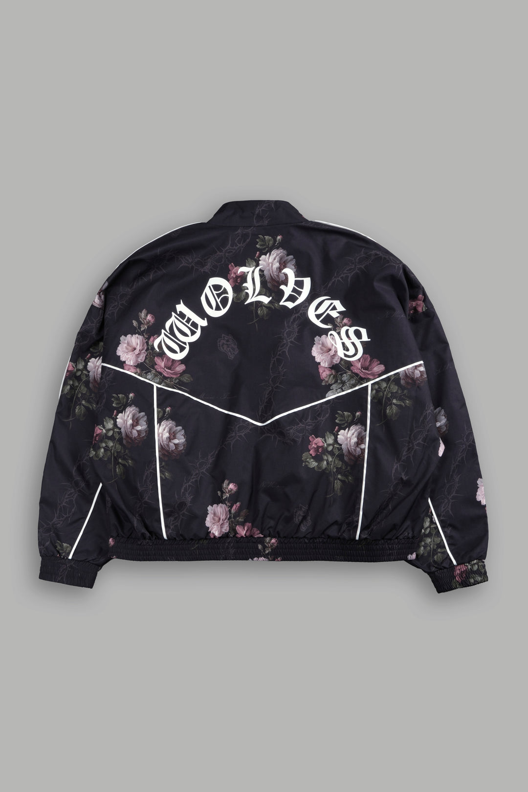 Wolf Chopper Quinn Track Jacket in Black Rose Thorn