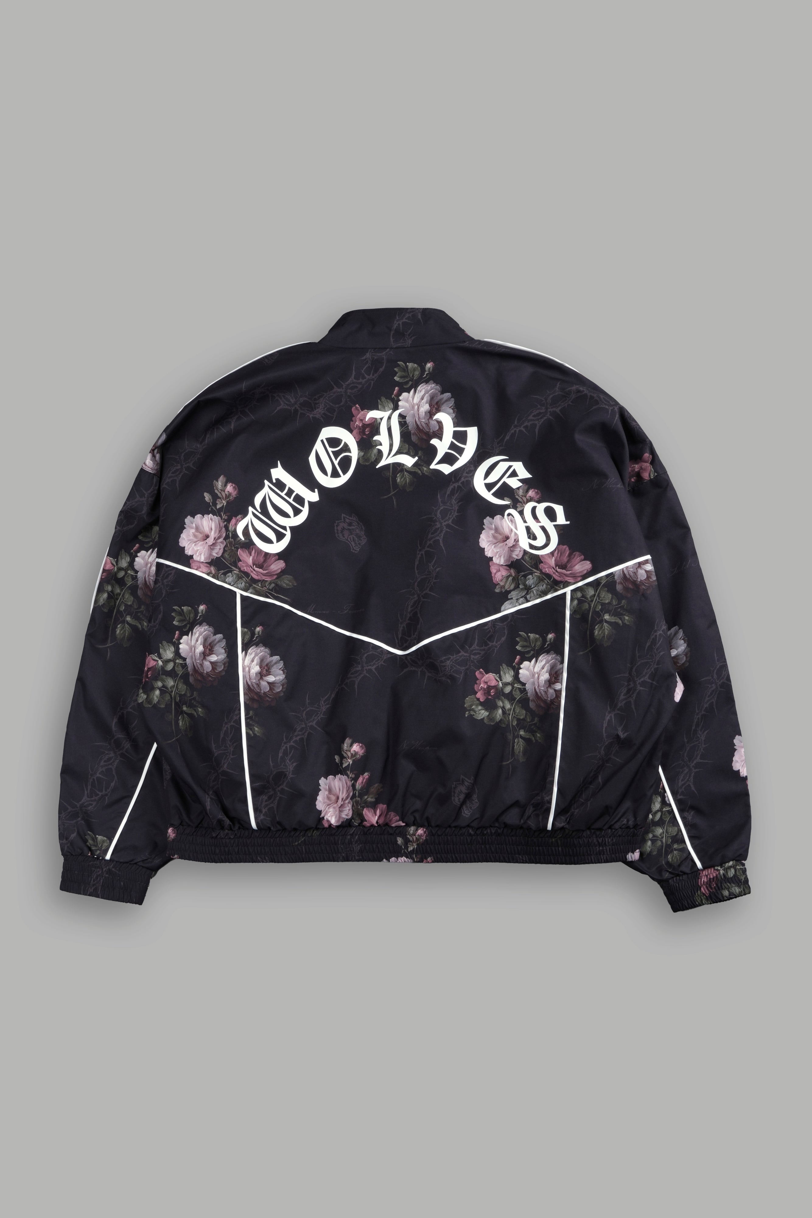 Wolf Chopper Quinn Track Jacket in Black Rose Thorn