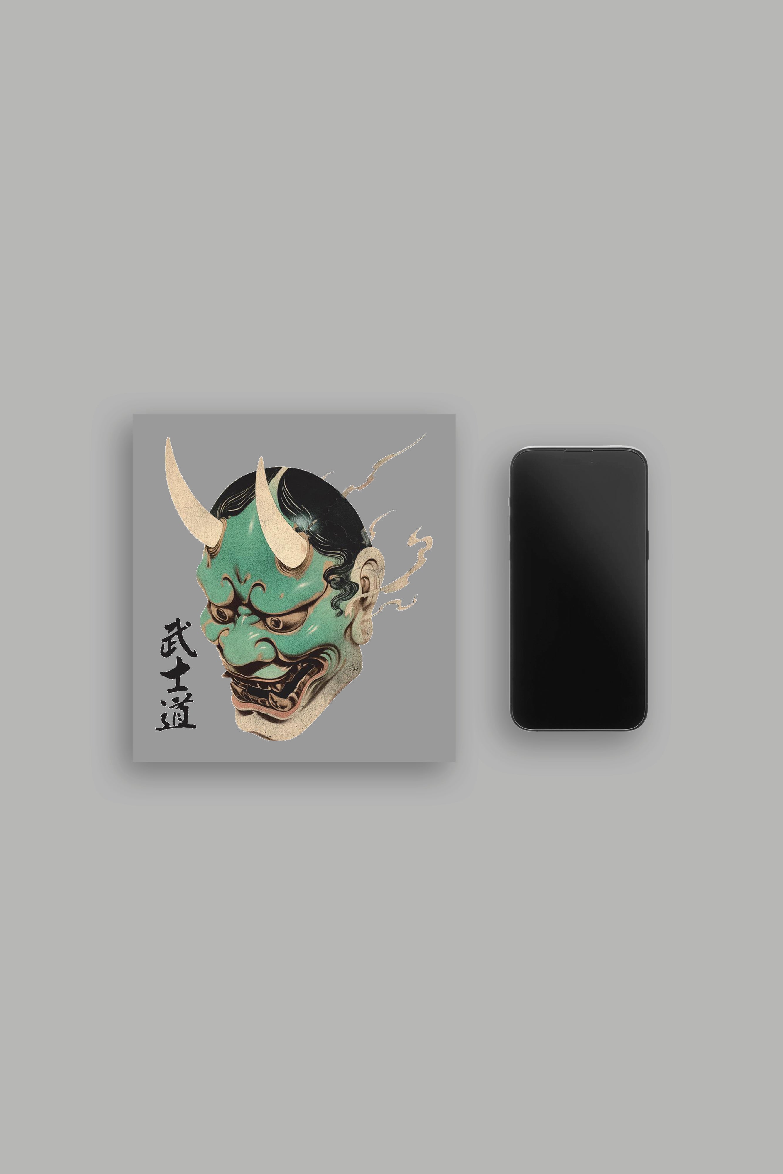 Oni Large Sticker in Green
