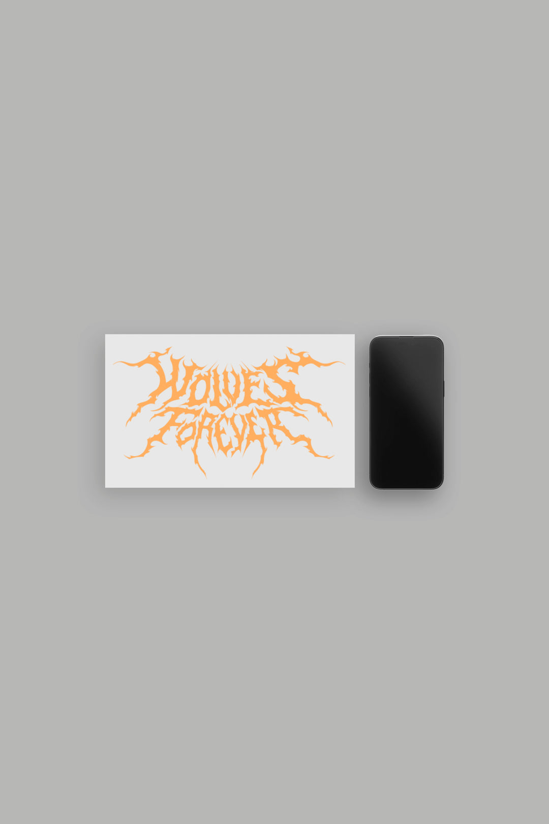 Wolves Hesh Large Sticker in Orange