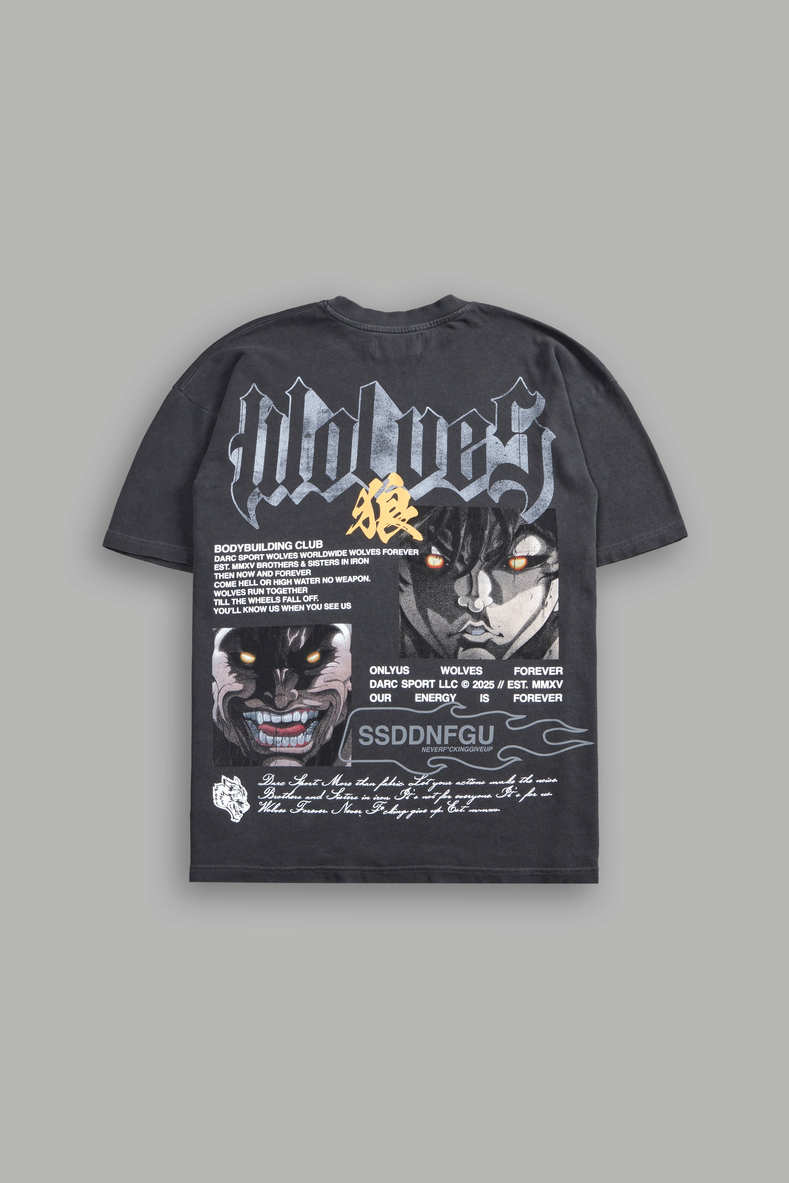 Hanma Legacy "Premium" Oversized Tee in Wolf Gray