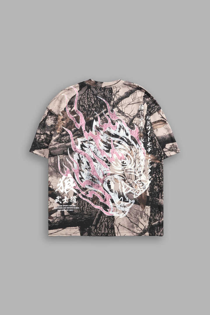 Inferno "Premium" Oversized Unisex Tee in Clay Woodland Camo