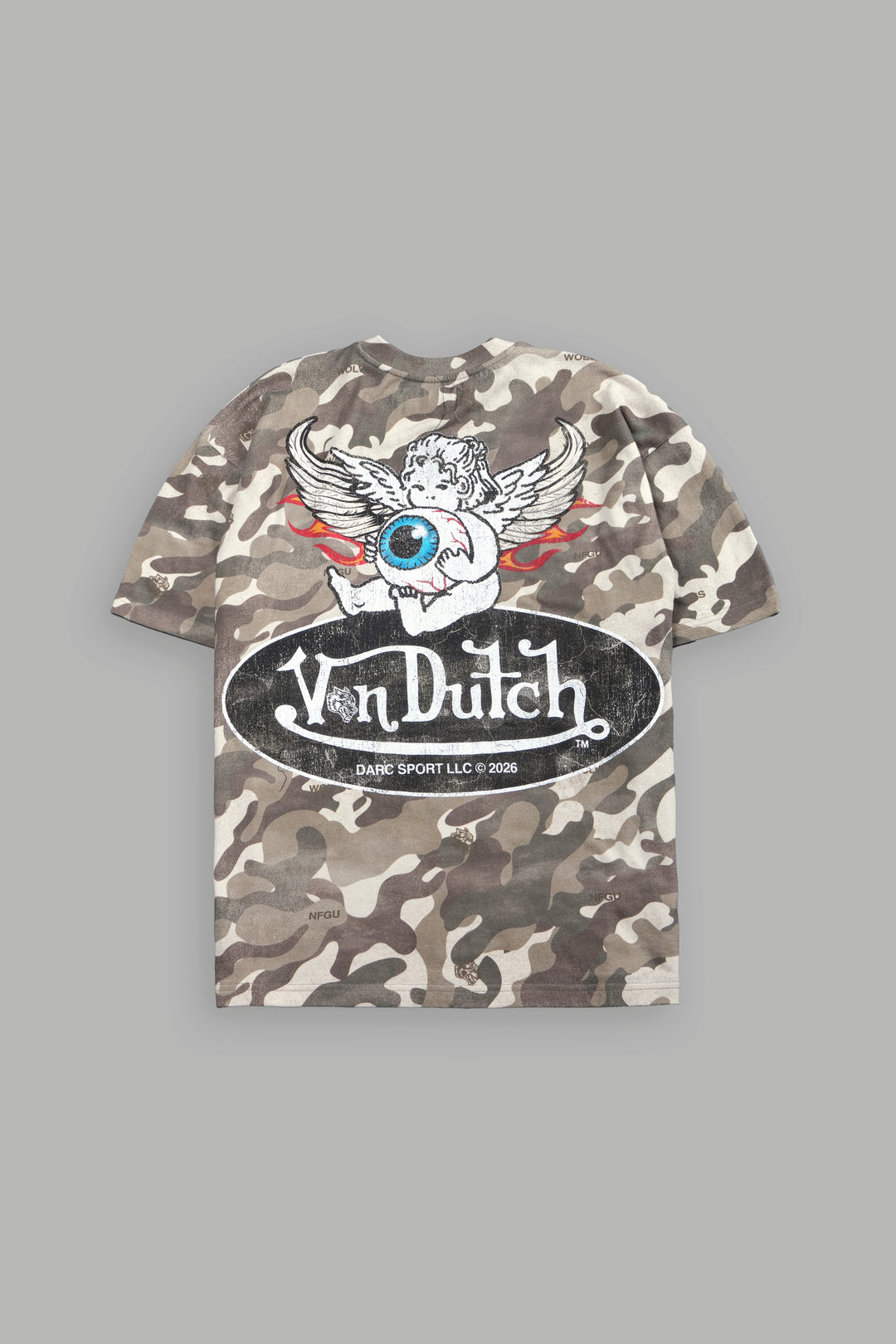 Von Wild V2 Premium Oversized Tee in Dsvd Green Camo