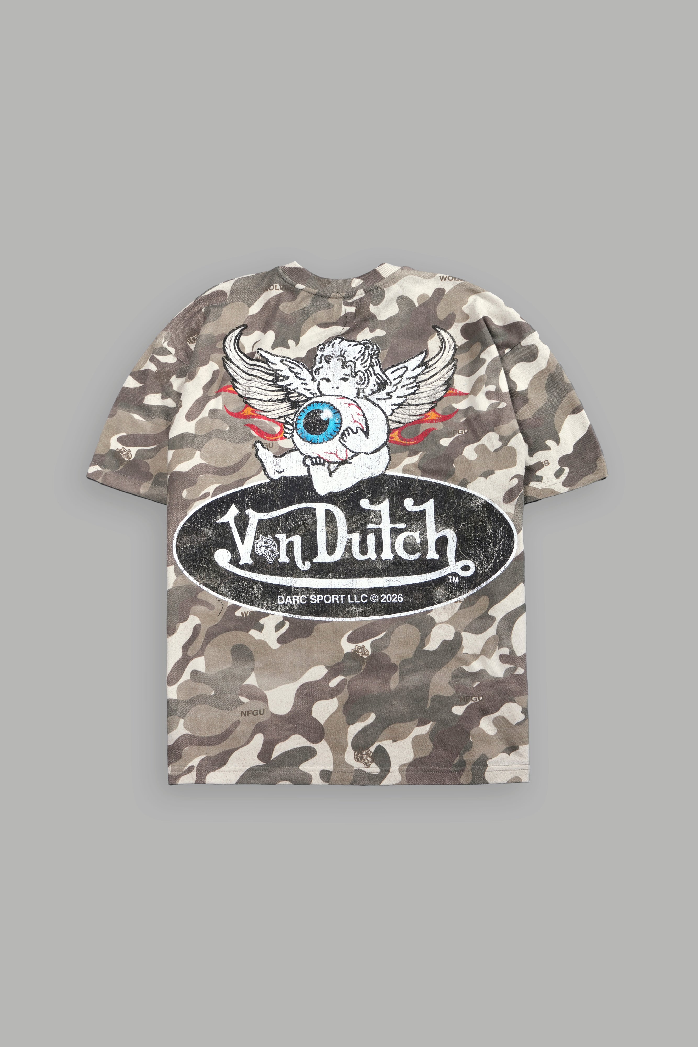 Von Wild V2 Premium Oversized Tee in Dsvd Green Camo