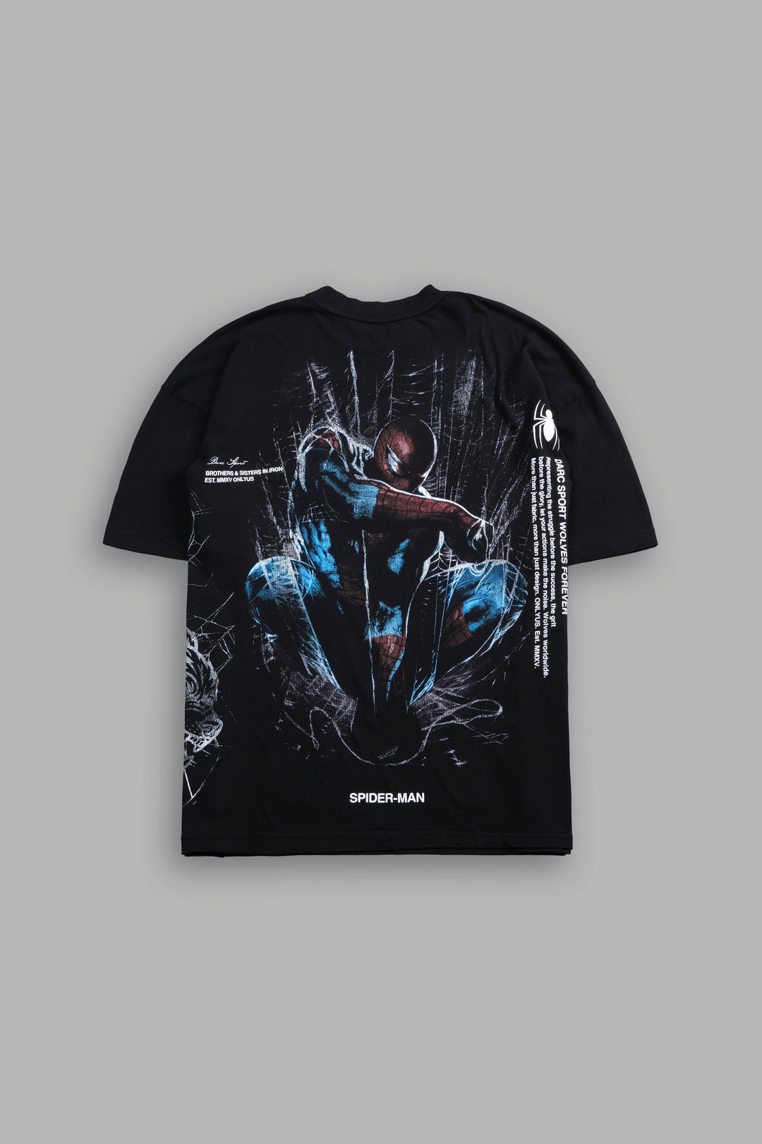 Night Spider Side-By-Side Series Premium Oversized Tee in Black