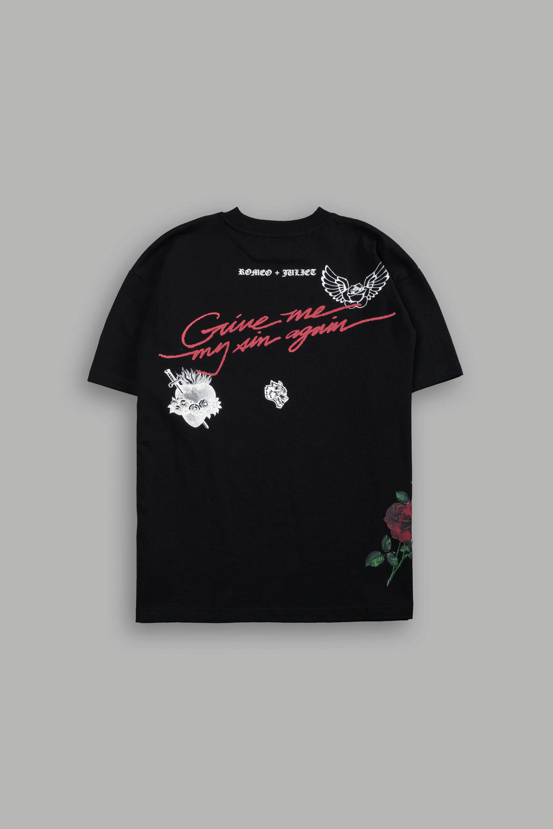 Sin Again Unisex Grunge Tee in Black