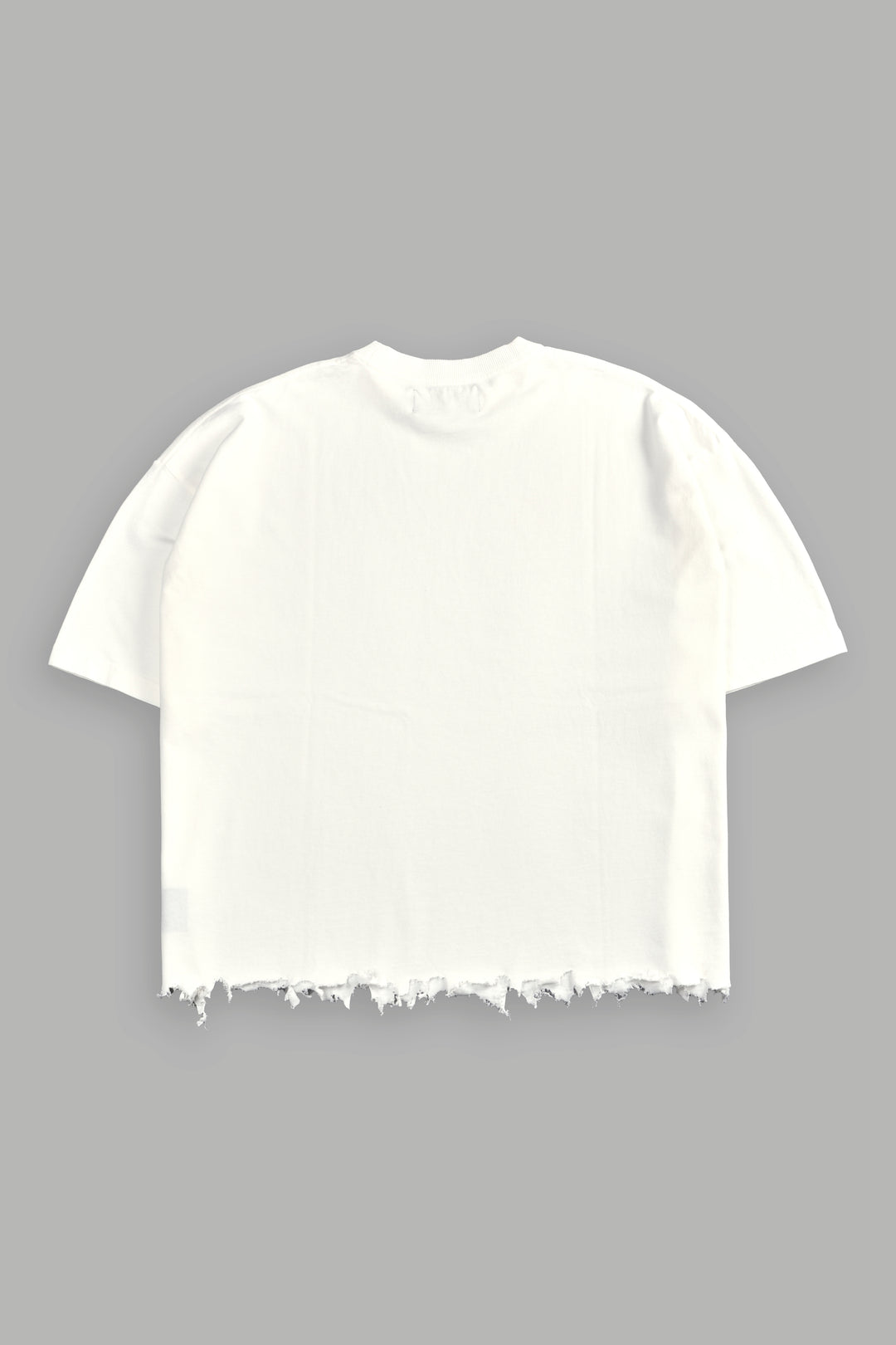 Drip Hesh Destroyed Grunge "Box Cut" Tee in Cream