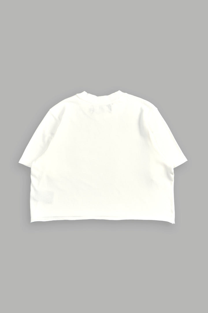 Crystal Code "Premium" Oversized (Cropped) Tee in Cream