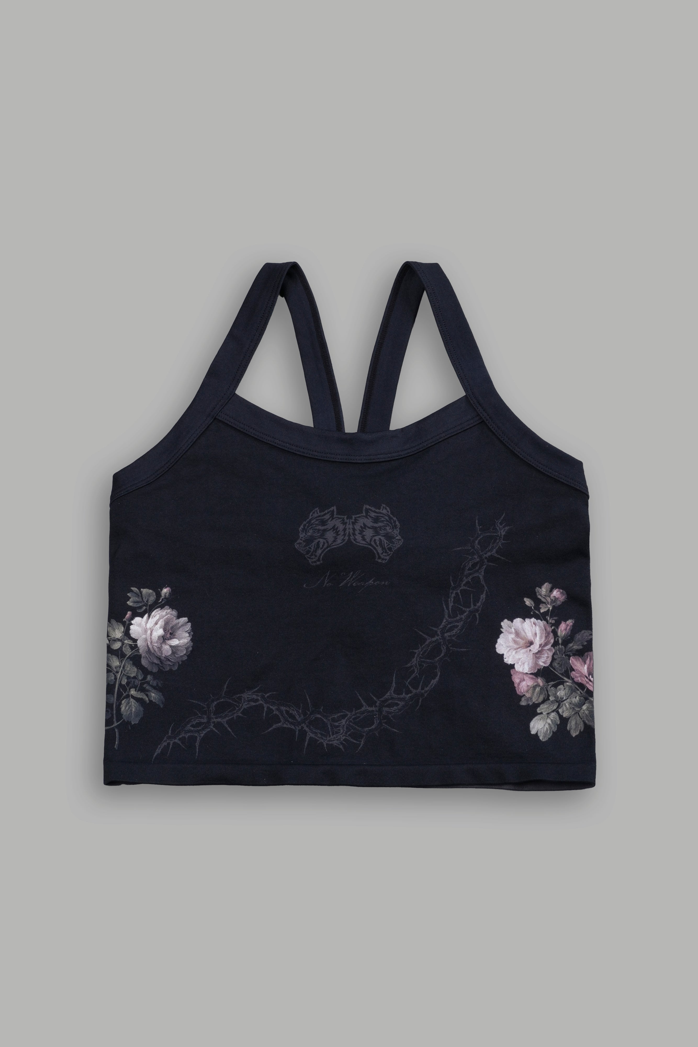 Rose Thorn "Hannah" Soft Seamless Tank in Black Rose Thorn