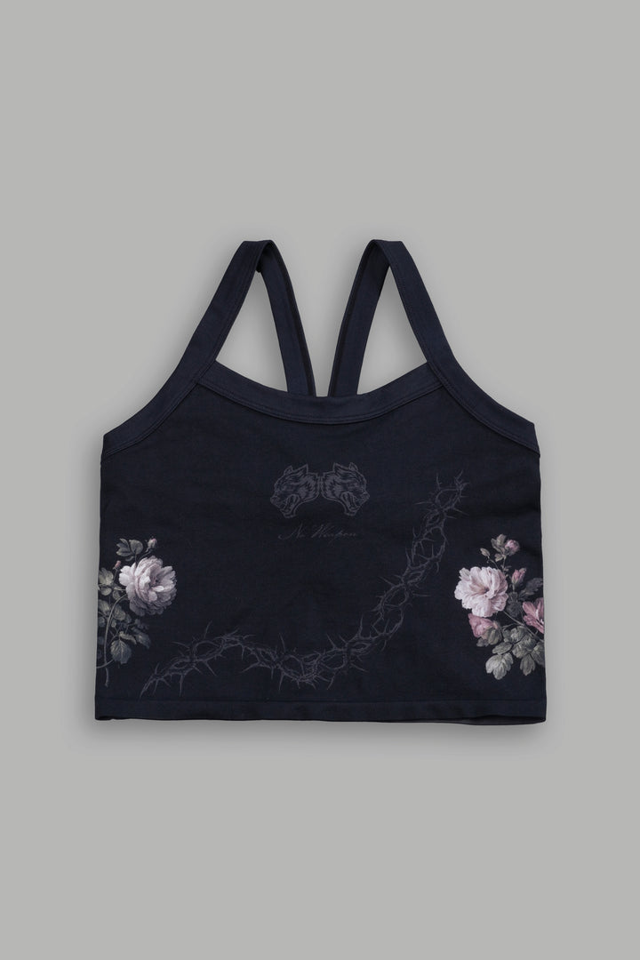 Rose Thorn "Hannah" Soft Seamless Tank in Black Rose Thorn