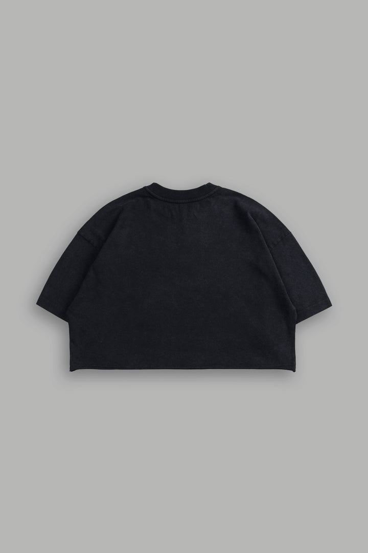 Viking Cherub "Grunge" Oversized (Cropped) Tee in Black
