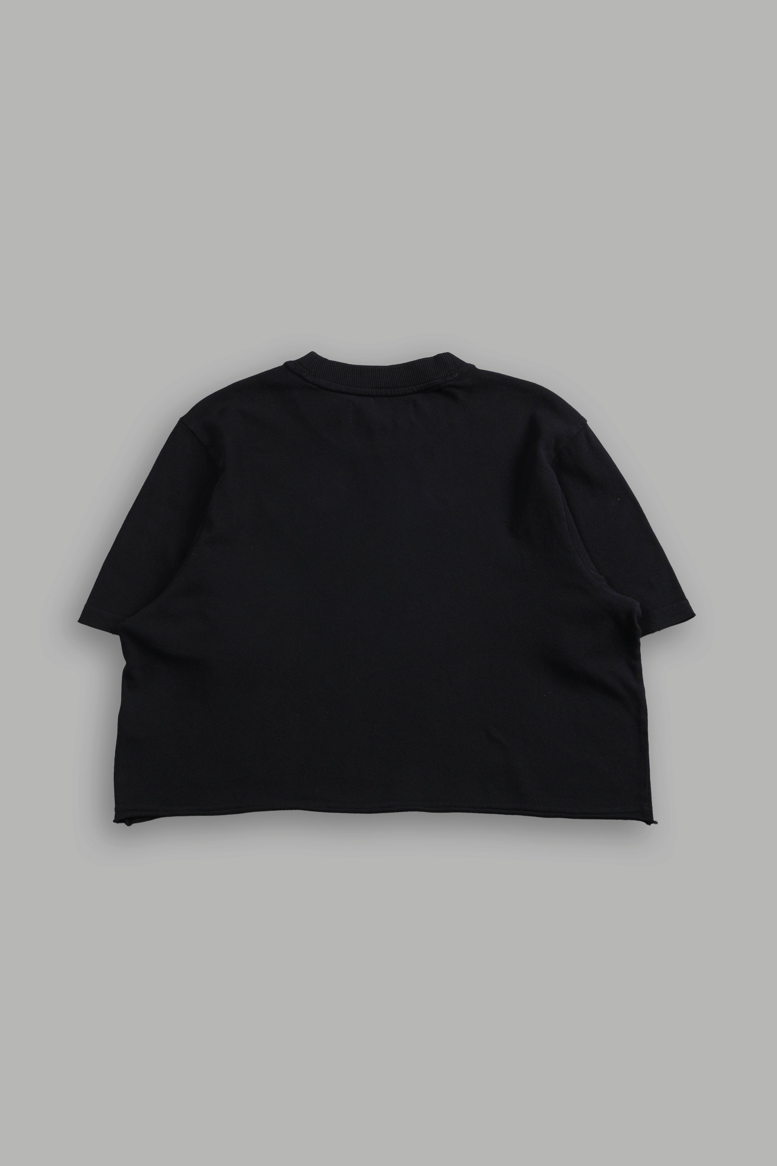 Drip Hesh Distressed Oversized (Cropped) Tee in Black