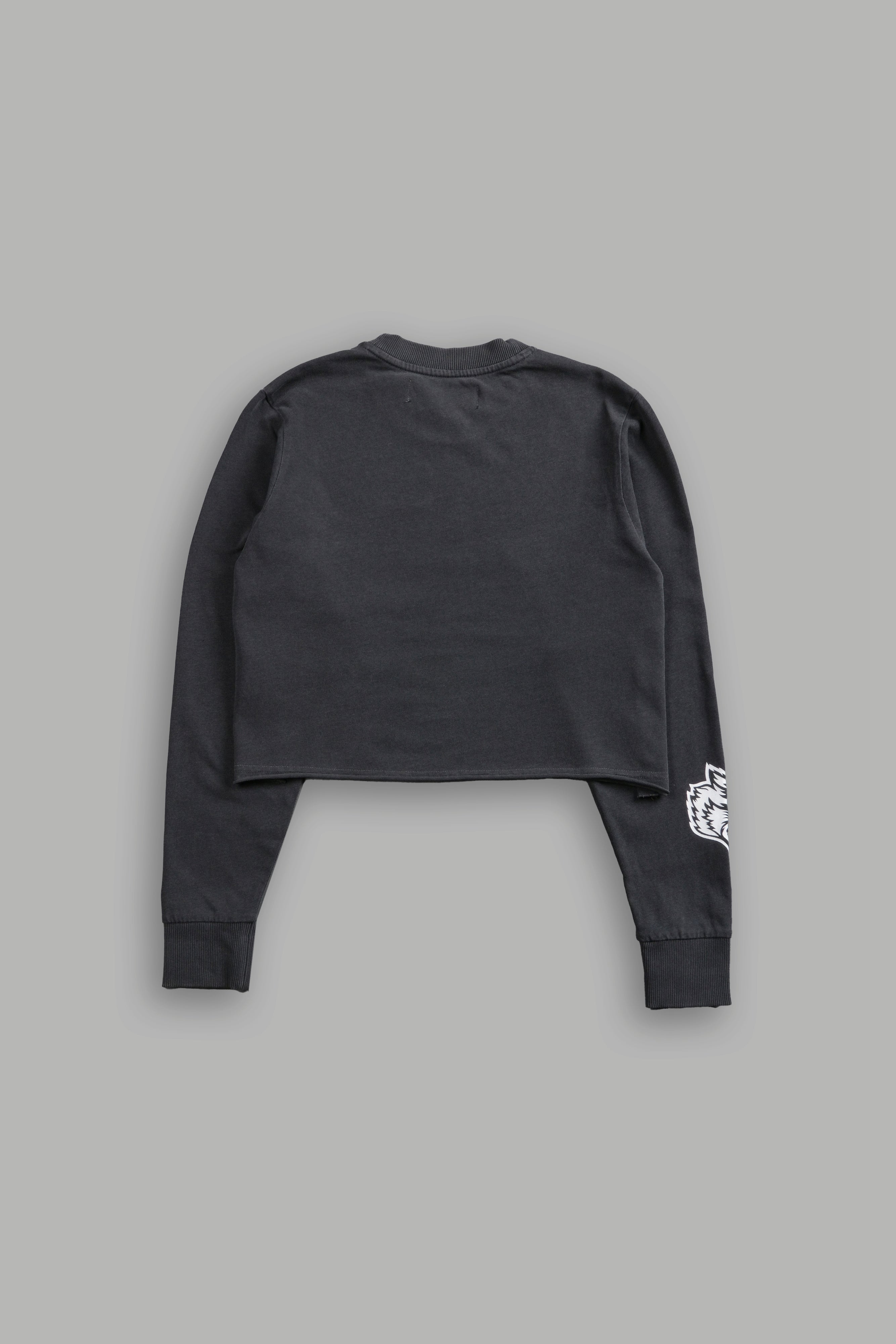 SSDDNFGU FRVR "Premium" Cropped L/S Tee in Wolf Gray