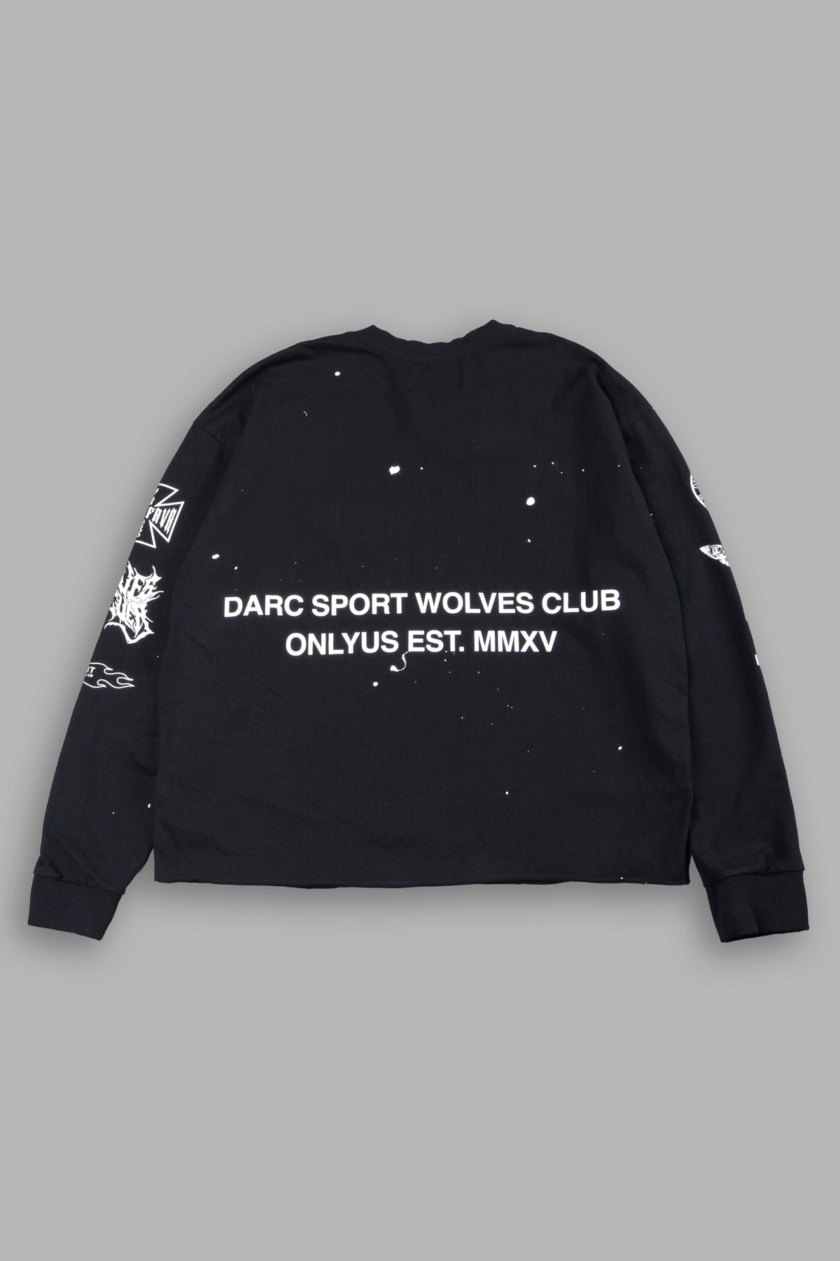 Club Core Grunge Mid Length Raw Hem Ls Tee In Black