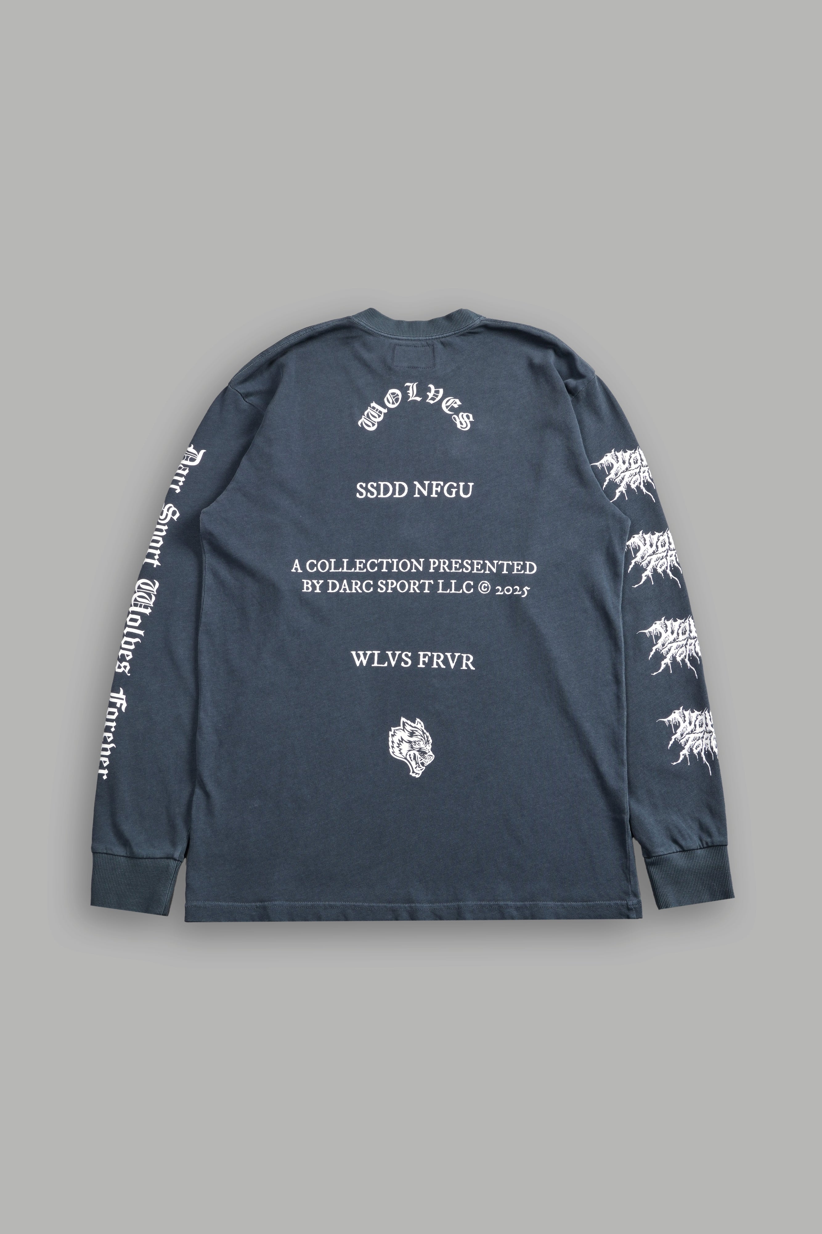 Where Shadows Begin "Premium" L/S Tee in Darc Blue