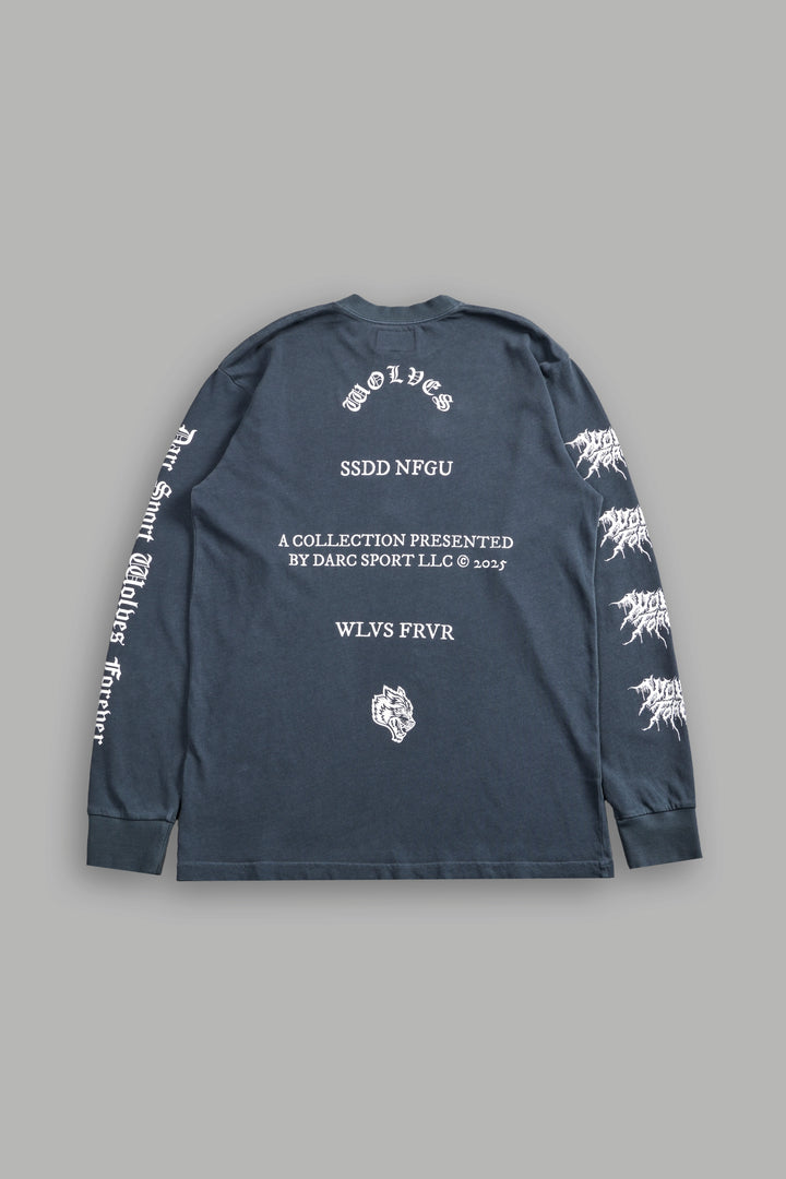Where Shadows Begin "Premium" L/S Tee in Darc Blue