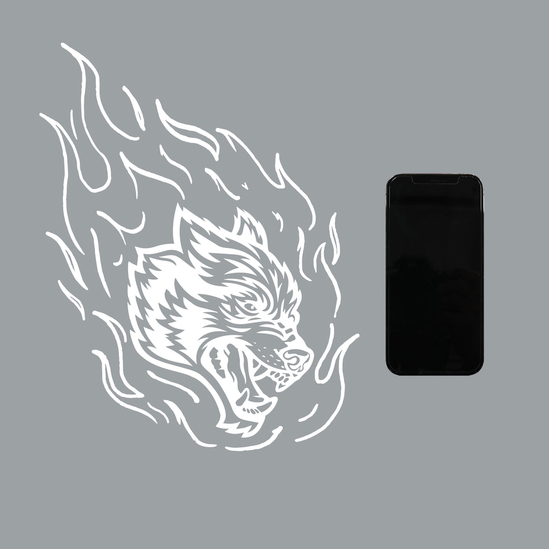 Fired Up Decal Sticker In White
